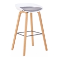 Barstol 81x51 cm beige/hvid