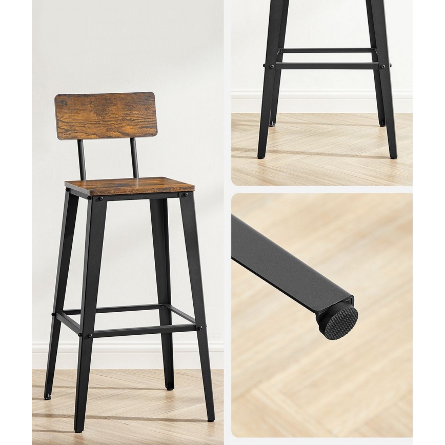 Barstol AVEN brun/sort