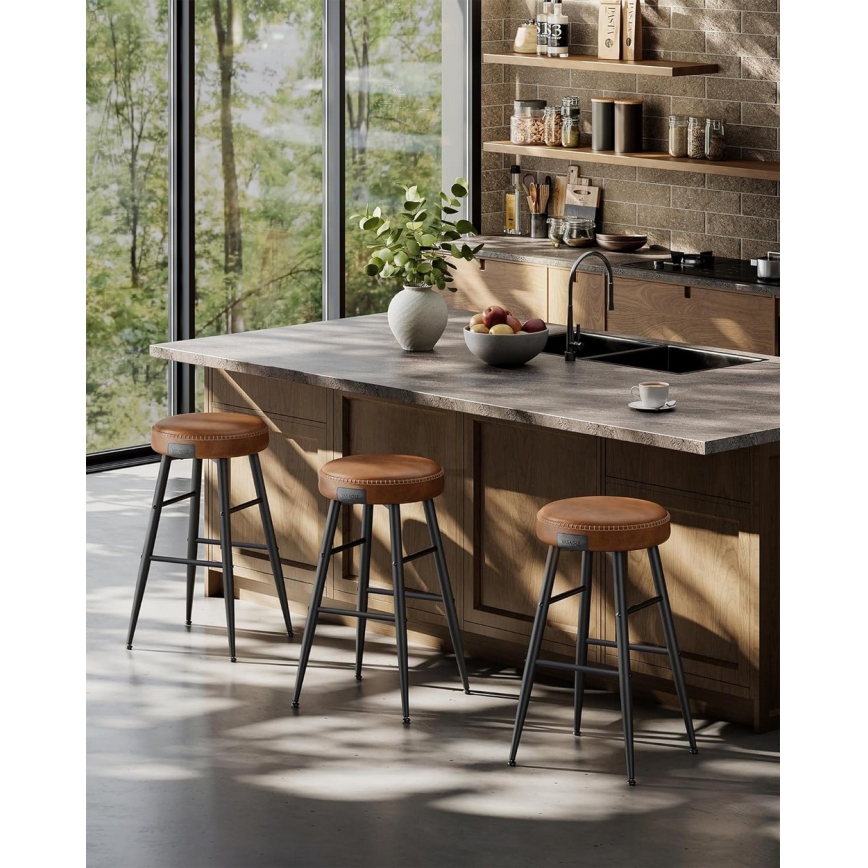 Barstole LIOR, 2 stk, brun/sort