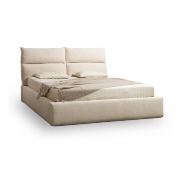 BASIL 160x200 cm beige polstret seng uden madras