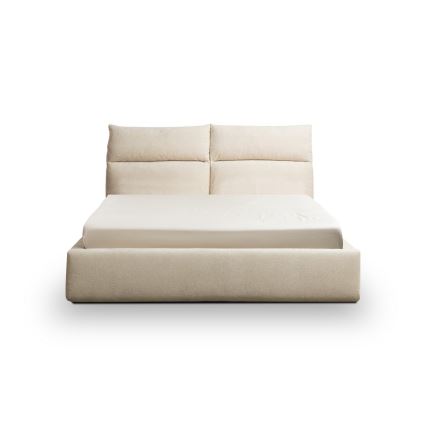 BASIL 160x200 cm beige polstret seng uden madras
