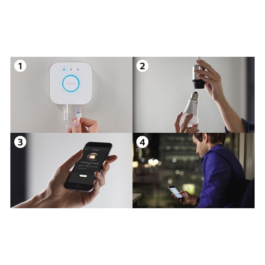 Basissæt Philips Hue STARTER KIT WHITE 3xE27/9W + sammenkoblingsenhed 2700K