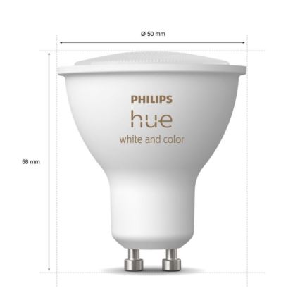 Basissæt Philips Hue WHITE AND COLOR AMBIANCE 3xGU10/5,7W/230V 2000-6500K + en enhed til at tilslutte