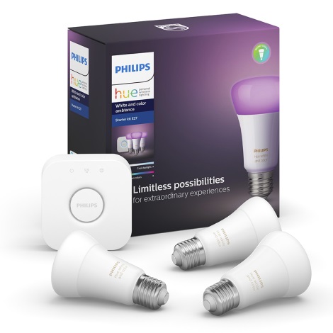 Basissæt Philips Hue WHITE AND COLOR AMBIANCE 3xE27/9,5W/230V 2000-6500K