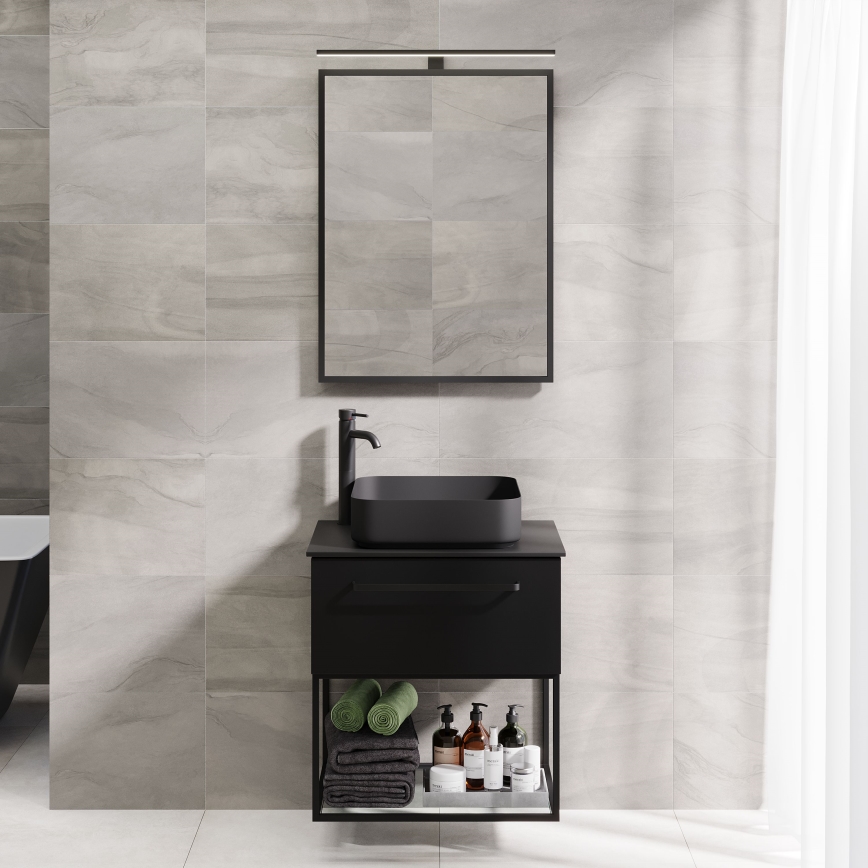 BATH DELUXE 01-060-05-02-00 - Badeværelsesspejl BORGSTED 60x80 cm sort