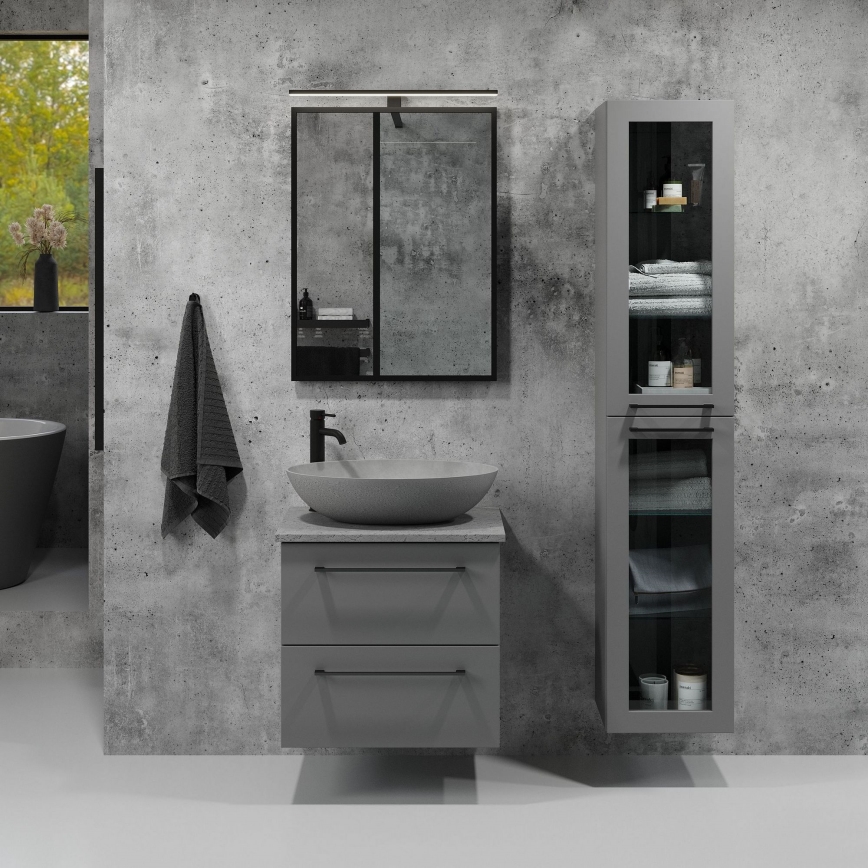 BATH DELUXE 01-060-05-02-00 - Badeværelsesspejl BORGSTED 60x80 cm sort