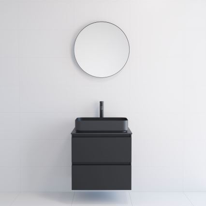 BATH DELUXE 01-060-09-02-00 - Badeværelsesspejl BORGSTED diameter 60 cm sort