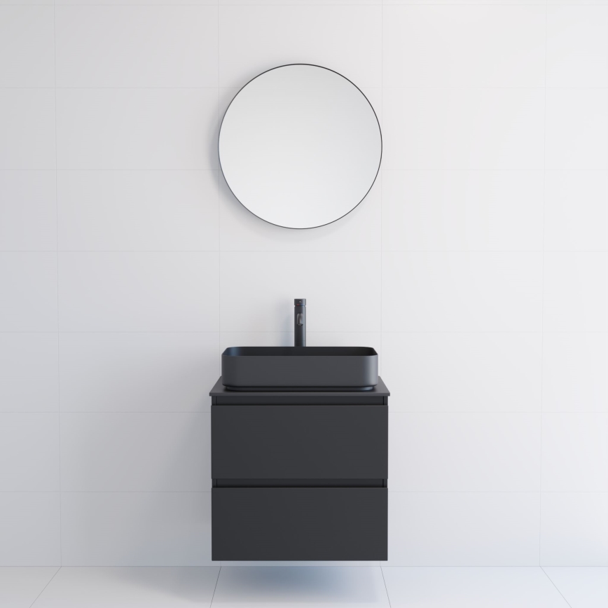 BATH DELUXE 01-060-09-02-00 - Badeværelsesspejl BORGSTED diameter 60 cm sort