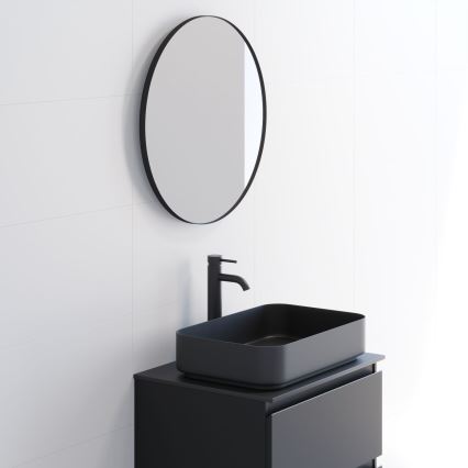 BATH DELUXE 01-060-09-02-00 - Badeværelsesspejl BORGSTED diameter 60 cm sort