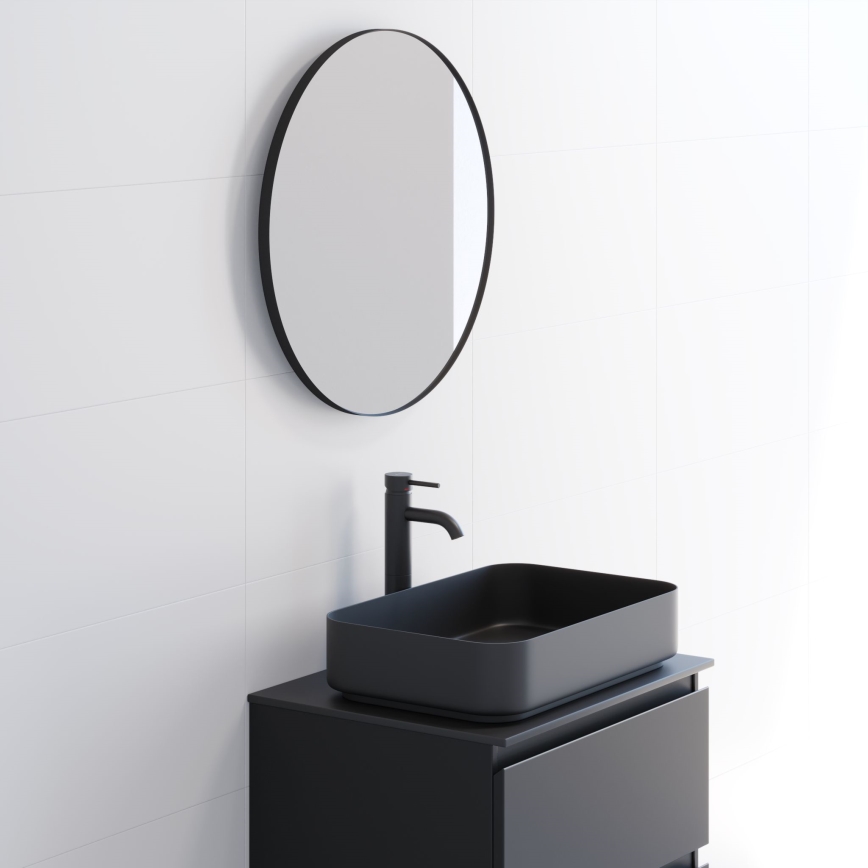 BATH DELUXE 01-060-09-02-00 - Badeværelsesspejl BORGSTED diameter 60 cm sort