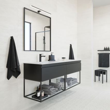 BATH DELUXE 01-080-05-02-00 - Badeværelsesspejl BORGSTED 80x80 cm sort