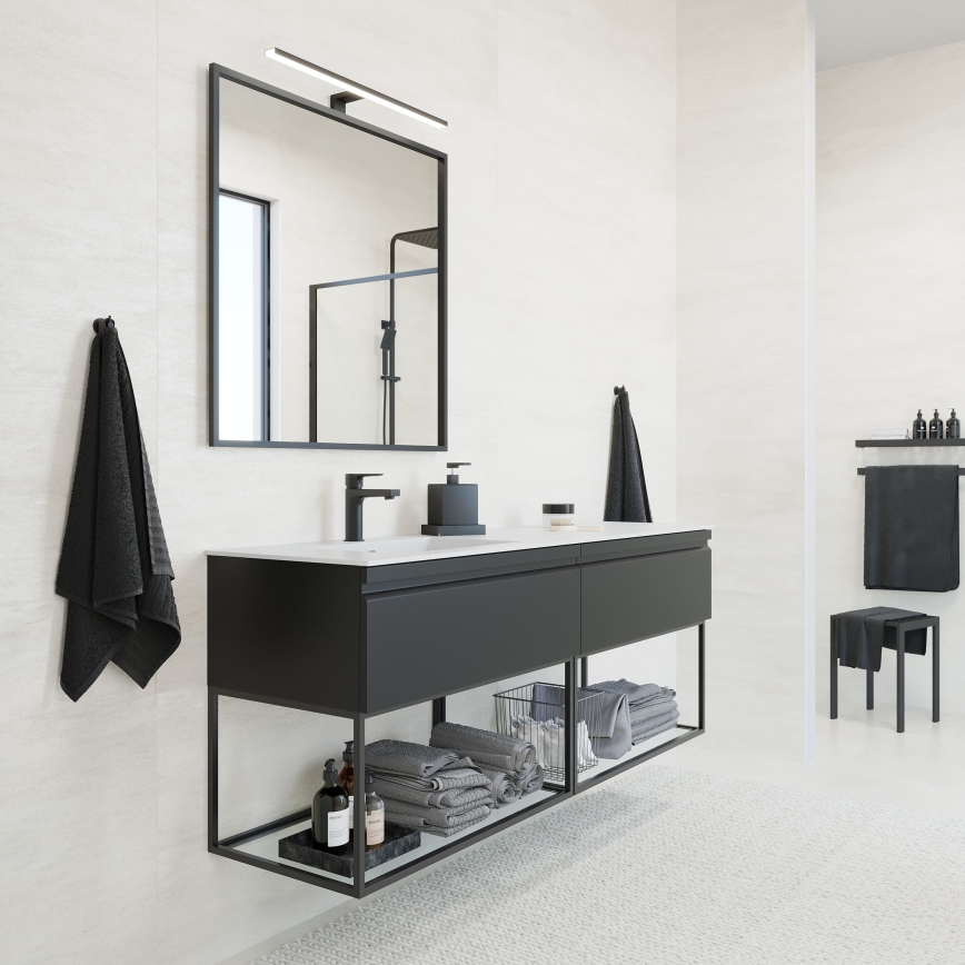 BATH DELUXE 01-080-05-02-00 - Badeværelsesspejl BORGSTED 80x80 cm sort