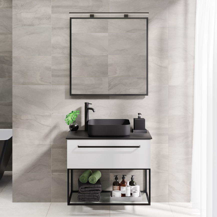 BATH DELUXE 01-080-05-02-00 - Badeværelsesspejl BORGSTED 80x80 cm sort