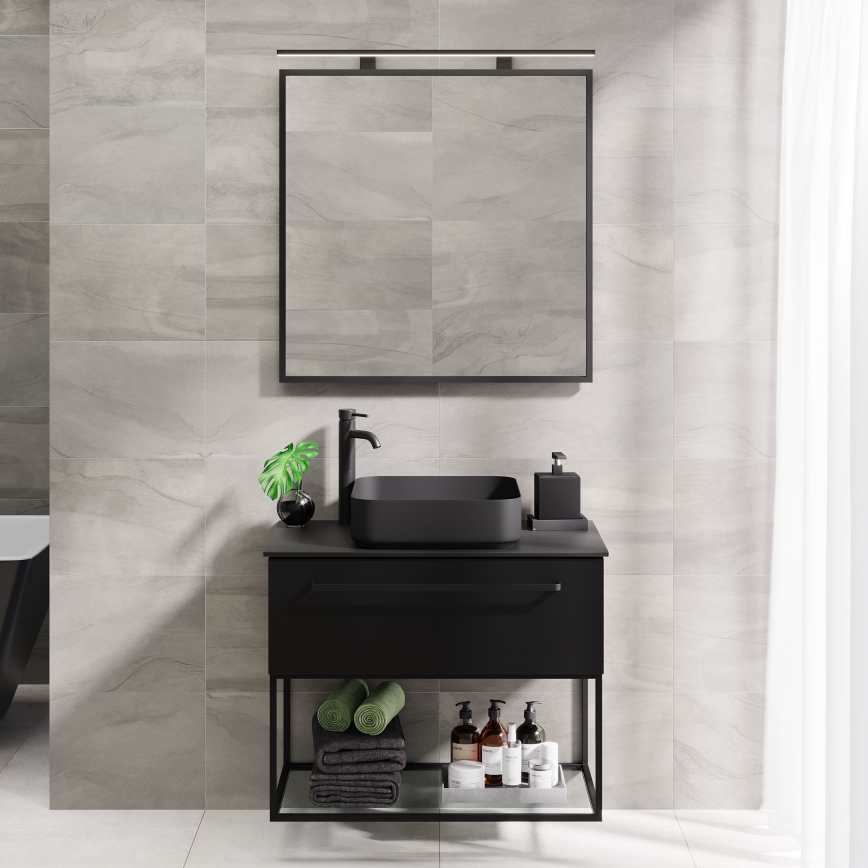 BATH DELUXE 01-080-05-02-00 - Badeværelsesspejl BORGSTED 80x80 cm sort