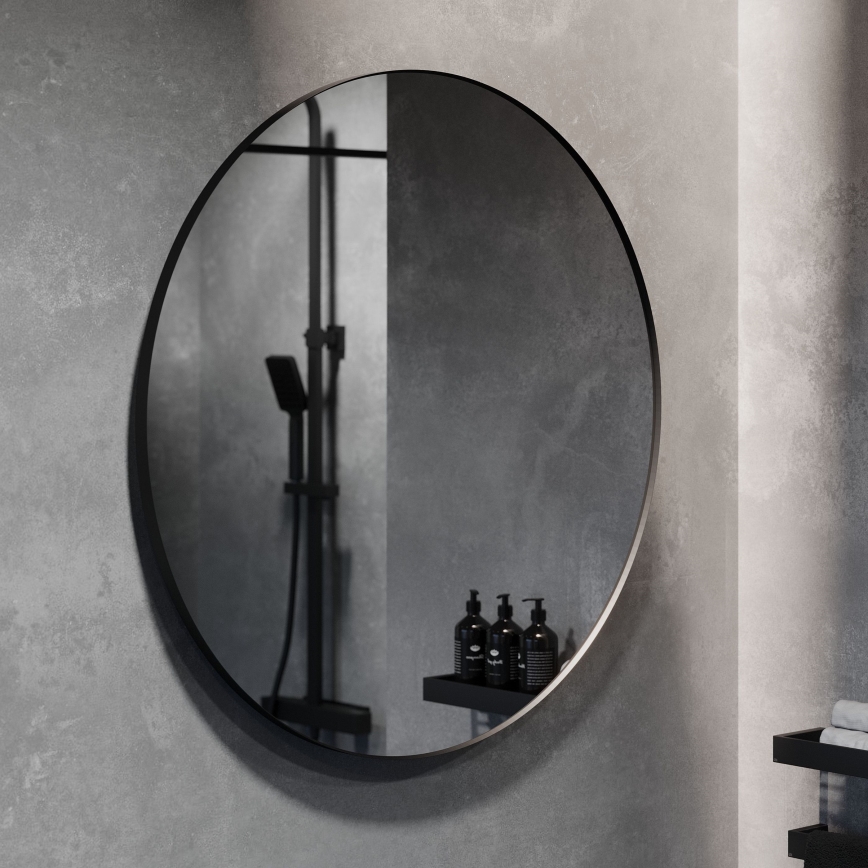 BATH DELUXE 01-080-09-02-00 - Badeværelsesspejl BORGSTED diameter 80 cm sort