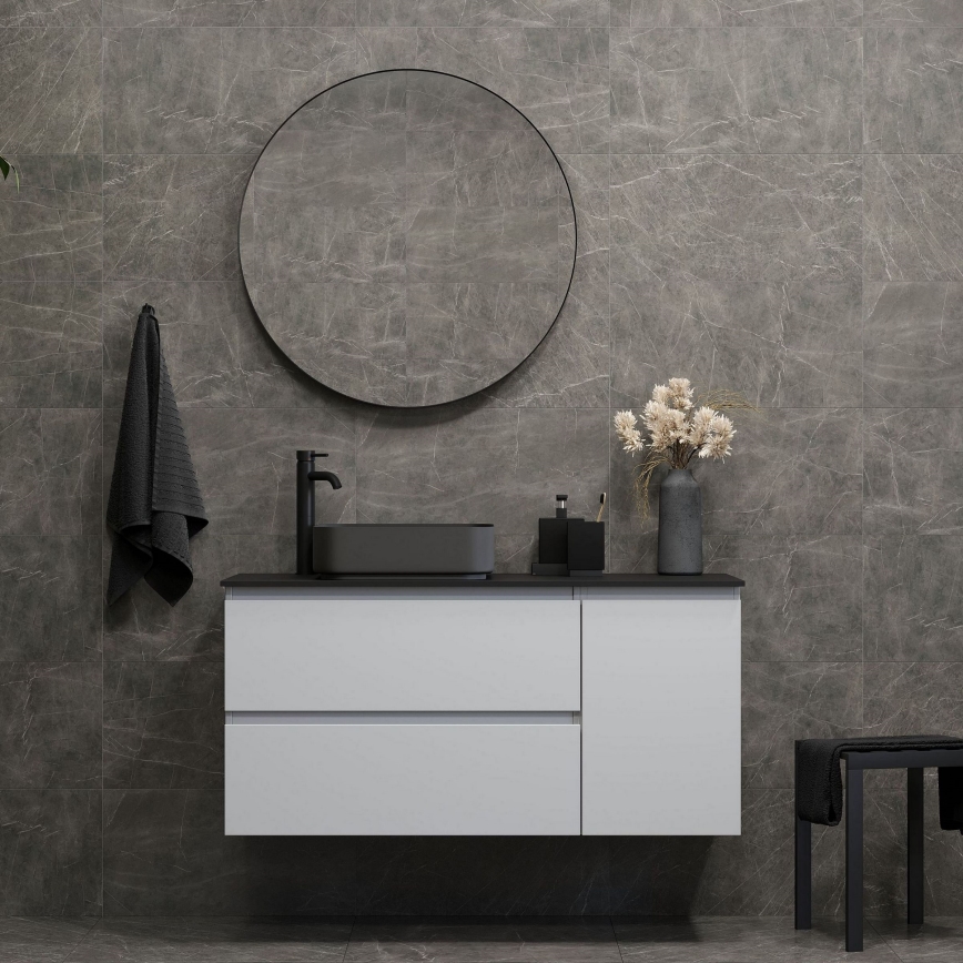 BATH DELUXE 01-080-09-02-00 - Badeværelsesspejl BORGSTED diameter 80 cm sort