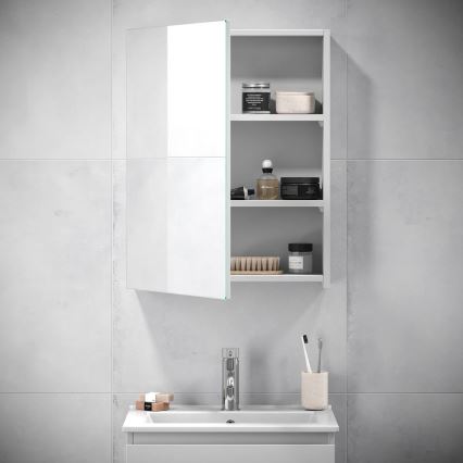 BATH DELUXE 02-050-63-01-01 - Badeværelsesskab m. spejl KENWOOD 65x50 cm mat hvid