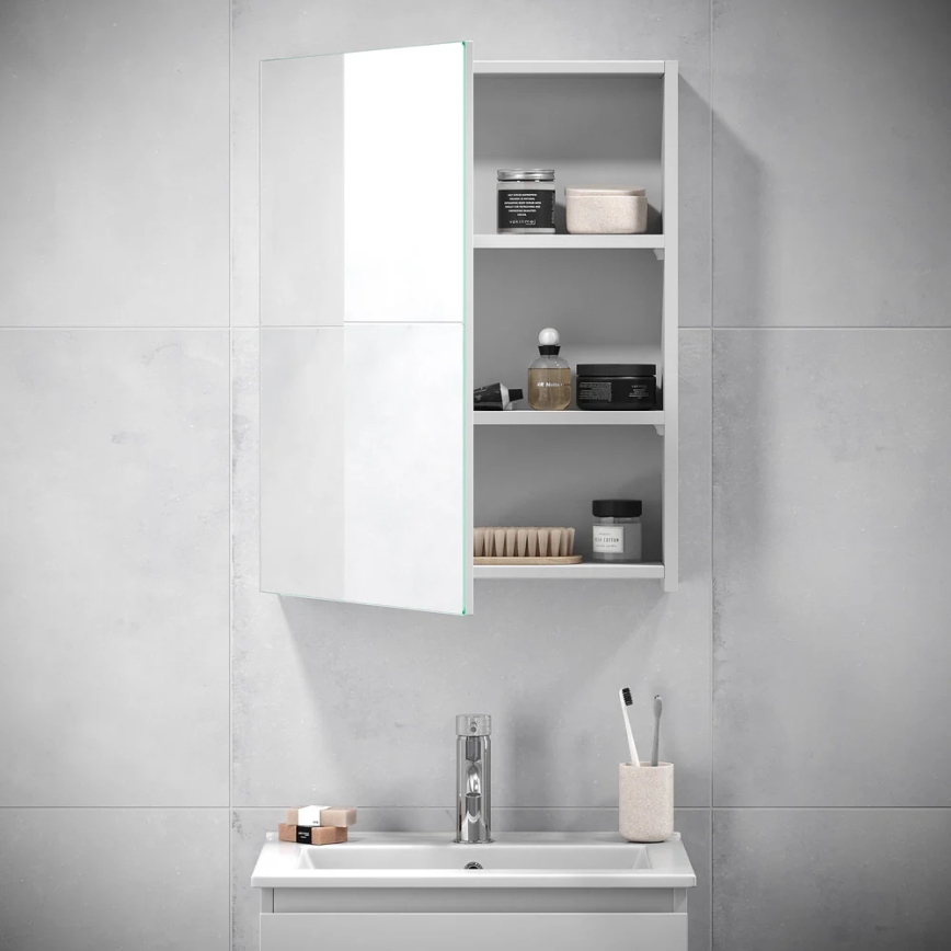 BATH DELUXE 02-050-63-01-01 - Badeværelsesskab m. spejl KENWOOD 65x50 cm mat hvid