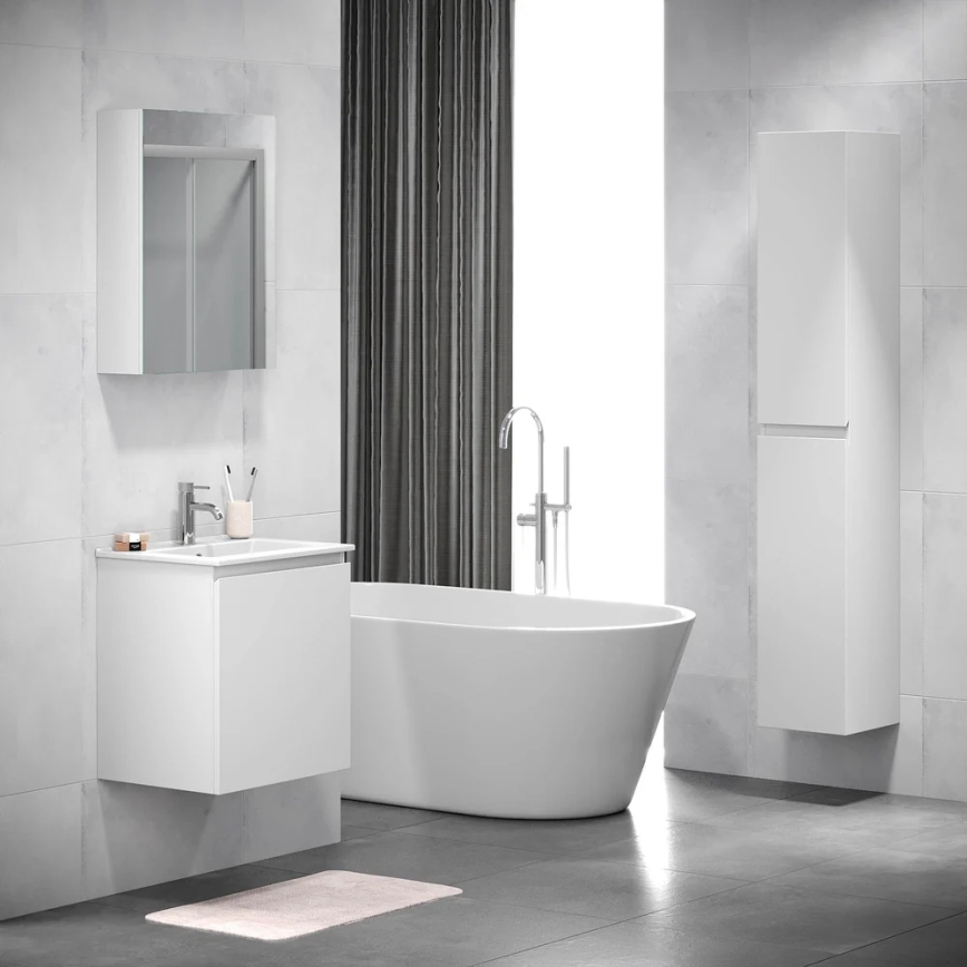 BATH DELUXE 02-050-63-01-01 - Badeværelsesskab m. spejl KENWOOD 65x50 cm mat hvid