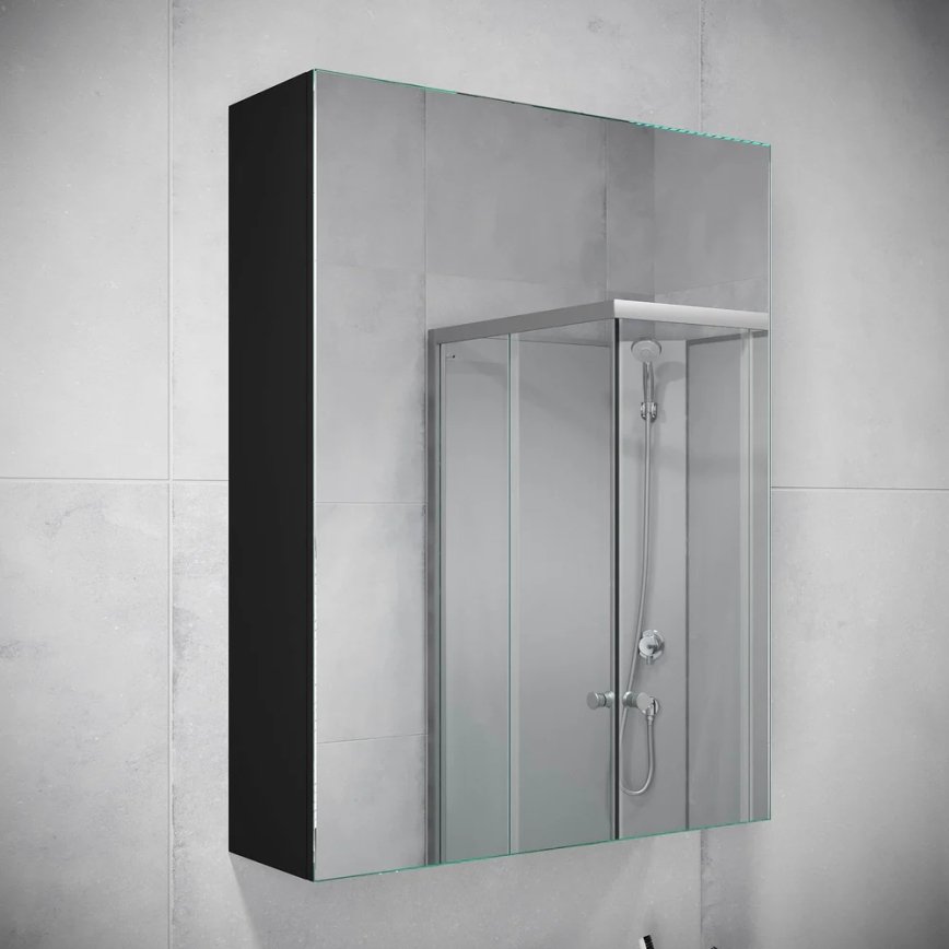 BATH DELUXE 02-050-63-02-01 - Badeværelsesskab m. spejl KENWOOD 65x50 cm mat sort