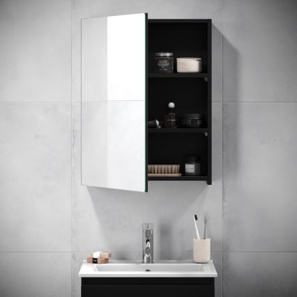BATH DELUXE 02-050-63-02-01 - Badeværelsesskab m. spejl KENWOOD 65x50 cm mat sort