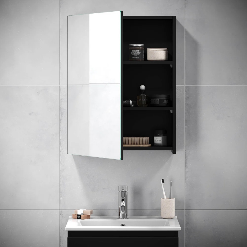 BATH DELUXE 02-050-63-02-01 - Badeværelsesskab m. spejl KENWOOD 65x50 cm mat sort