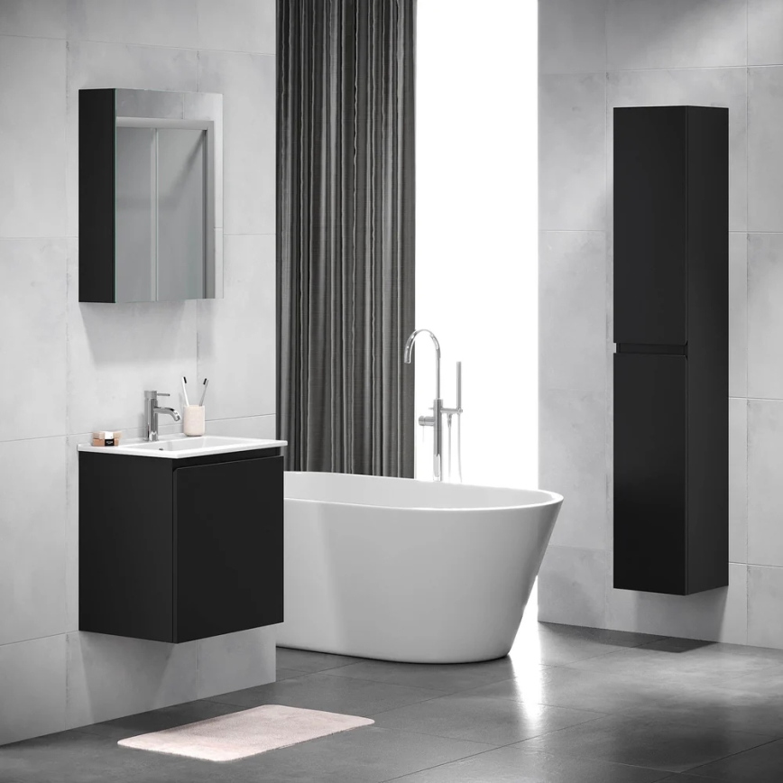 BATH DELUXE 02-050-63-02-01 - Badeværelsesskab m. spejl KENWOOD 65x50 cm mat sort