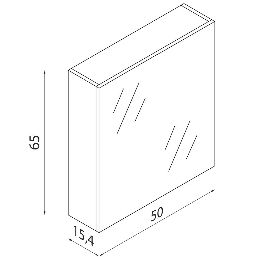 BATH DELUXE 02-050-63-02-01 - Badeværelsesskab m. spejl KENWOOD 65x50 cm mat sort