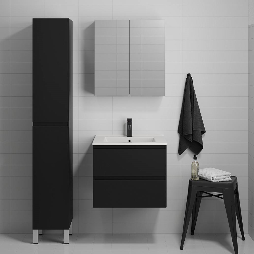 BATH DELUXE 03-060-63-02-01 - Badeværelsesskab med håndvask KENWOOD 61 cm mat sort