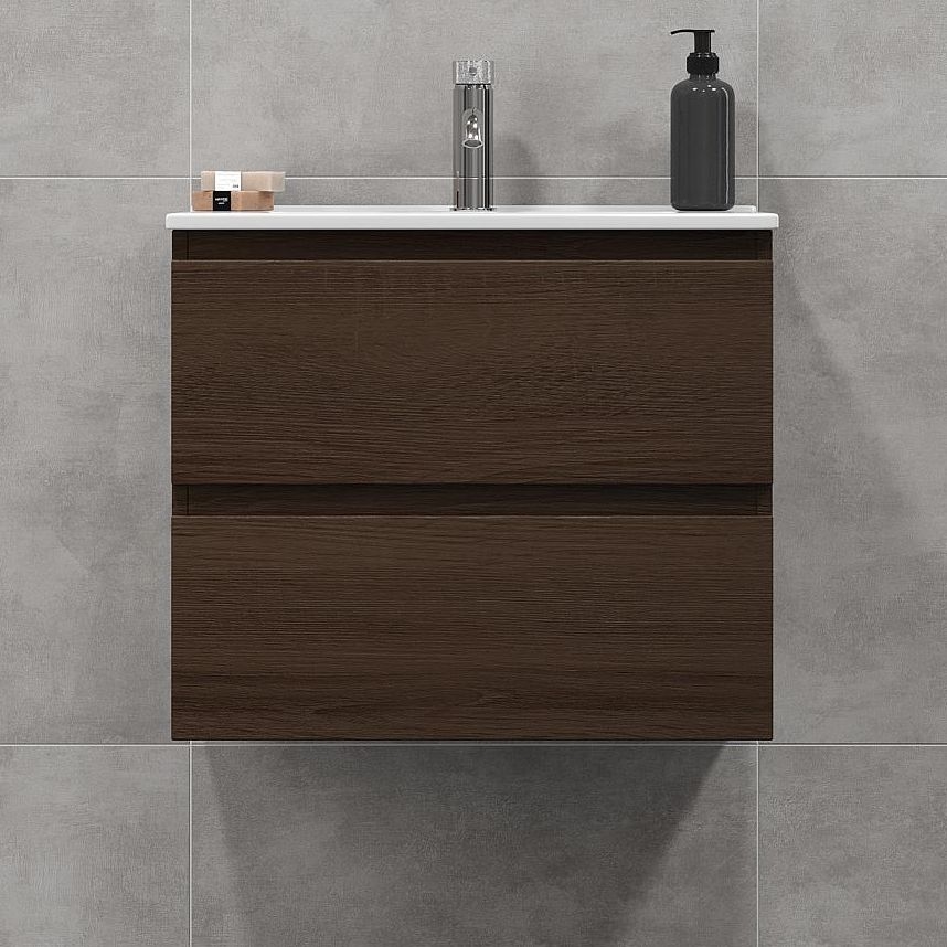 BATH DELUXE 03-060-64-84-01 - Badeværelsesskab med basin KENWOOD 61 cm valnød