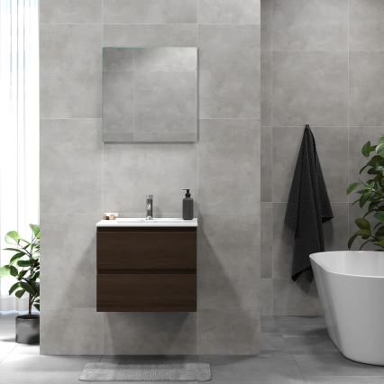 BATH DELUXE 03-060-64-84-01 - Badeværelsesskab med basin KENWOOD 61 cm valnød