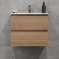 BATH DELUXE 03-060-64-86-01 - Badeværelsesskab med håndvask KENWOOD 61 cm eg