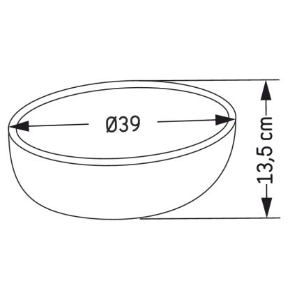 BATH DELUXE 06-039-19-23-00 - Vask til bordplade BERGEN Ø 39 cm beton/grå