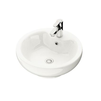 BATH DELUXE 06-045-11-11-00 - Vask til bordplade DRAMMEN Ø 40,1 cm keramisk/højglans hvid