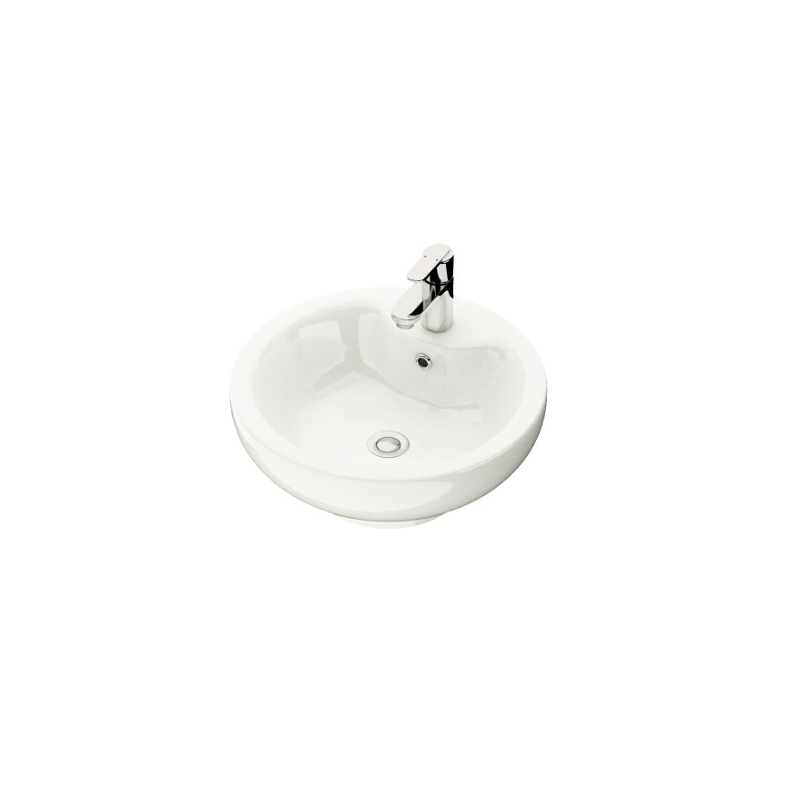 BATH DELUXE 06-045-11-11-00 - Vask til bordplade DRAMMEN Ø 40,1 cm keramisk/højglans hvid