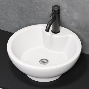 BATH DELUXE 06-045-11-11-00 - Vask til bordplade DRAMMEN Ø 40,1 cm keramisk/højglans hvid