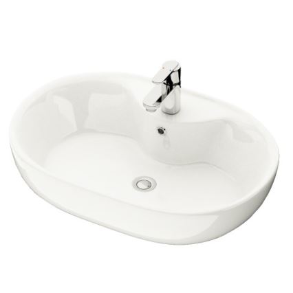 BATH DELUXE 06-060-08-11-00 - Håndvask til bordplade TROMSO 59,5x41 cm keramik/højglans hvid