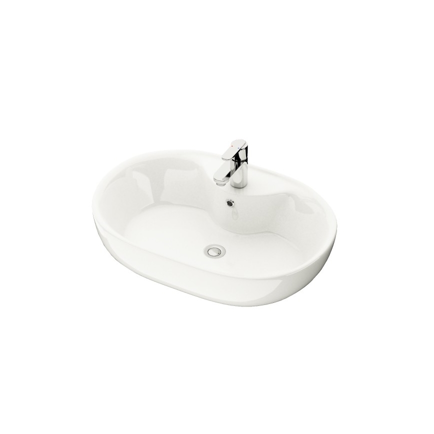 BATH DELUXE 06-060-08-11-00 - Håndvask til bordplade TROMSO 59,5x41 cm keramik/højglans hvid