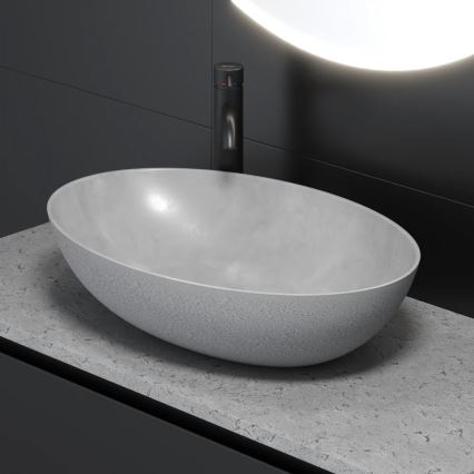 BATH DELUXE 06-060-19-23-00 - Håndvask til bordplade OLSBORG 60x40,5 cm beton/grå