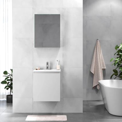 BATH DELUXE 09-050-63-01-01 - Badeværelsesskab med håndvask KENWOOD 51 cm mat hvid
