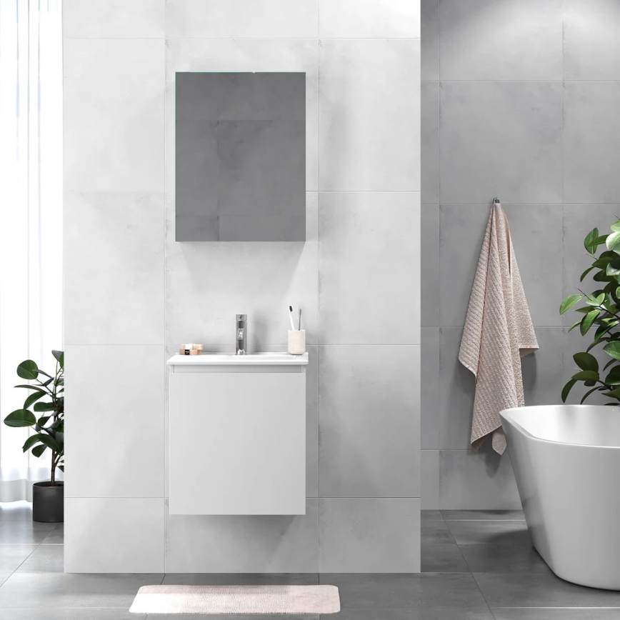 BATH DELUXE 09-050-63-01-01 - Badeværelsesskab med håndvask KENWOOD 51 cm mat hvid