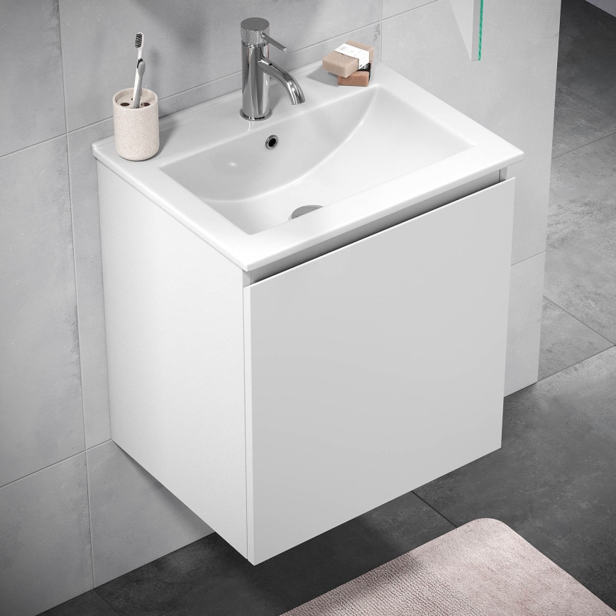 BATH DELUXE 09-050-63-01-01 - Badeværelsesskab med håndvask KENWOOD 51 cm mat hvid