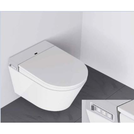 BATH DELUXE 21-040-02-11-00 - Væghængt toilet med bidet og toiletsæde SoftClose TISVILDELEJE 1600W/230V hvid + fjernbetjening