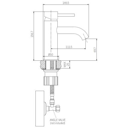 BATH DELUXE 28-005-03-72-00 - Hane ANHOLT 15,6 cm sort/messing