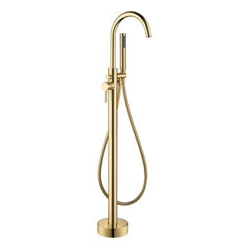 BATH DELUXE 28-114-01-64-00 - Fritstående badesæt med hane DRAGOR 116 cm skinnende messing
