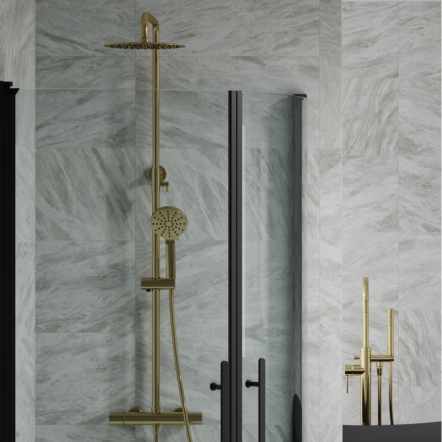 BATH DELUXE 31-120-05-70-00 - Brusesæt med termostathane DRAGOR børstet messing