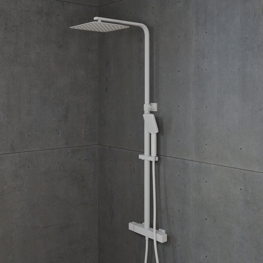 BATH DELUXE 31-120-06-01-00 - Brusesæt med termostathane NAESBY mat hvid