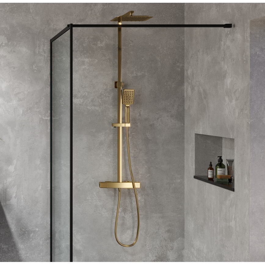 BATH DELUXE 31-120-06-70-00 - Brusesæt med termostathane NAESBY børstet messing
