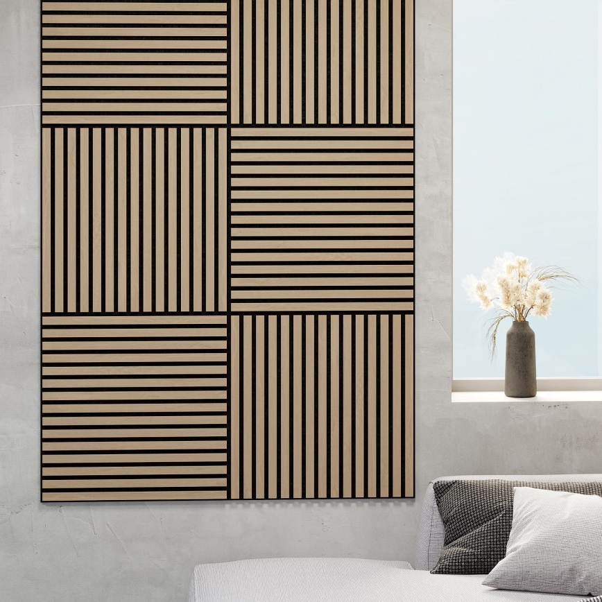 BATH DELUXE 54-060-08-86-12 - SÆT 4x Akustisk vægpanel DANVIKEN 60x60 cm eg