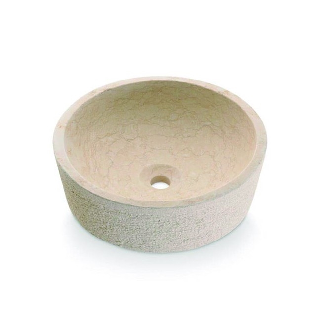 Bathco 00307 - Overliggende håndvask DUAL Ø 40,5 cm sten/beige